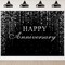 (7x5ft) Happy Anniversary Backdrop Black Silver Anniversary Background